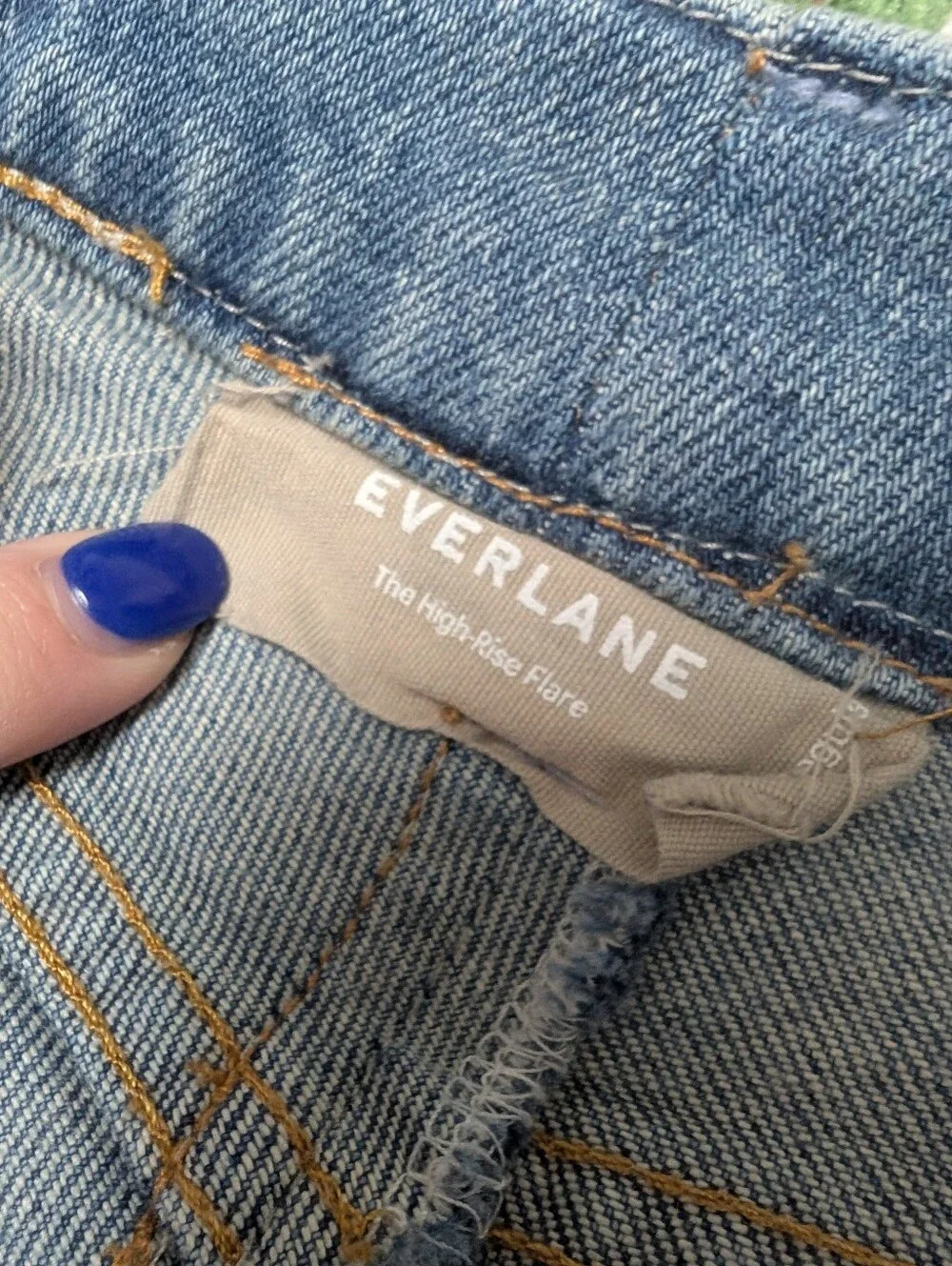 Everlane High Rise Flare Blue Jeans, Size 26